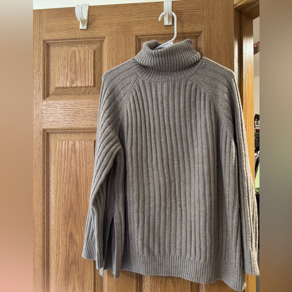 H&M Taupe Ribbed Knit Sweater